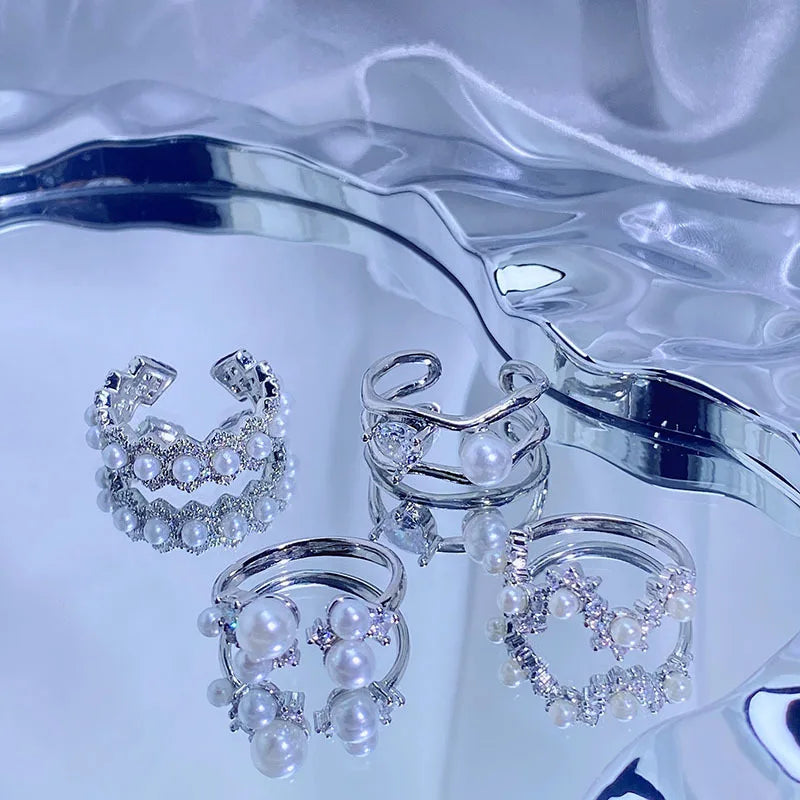 French gentle autumn and winter with open pearl ring