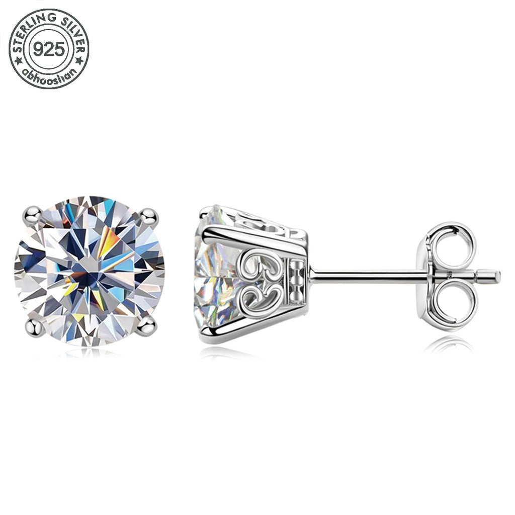 925 silver, moissanite stud