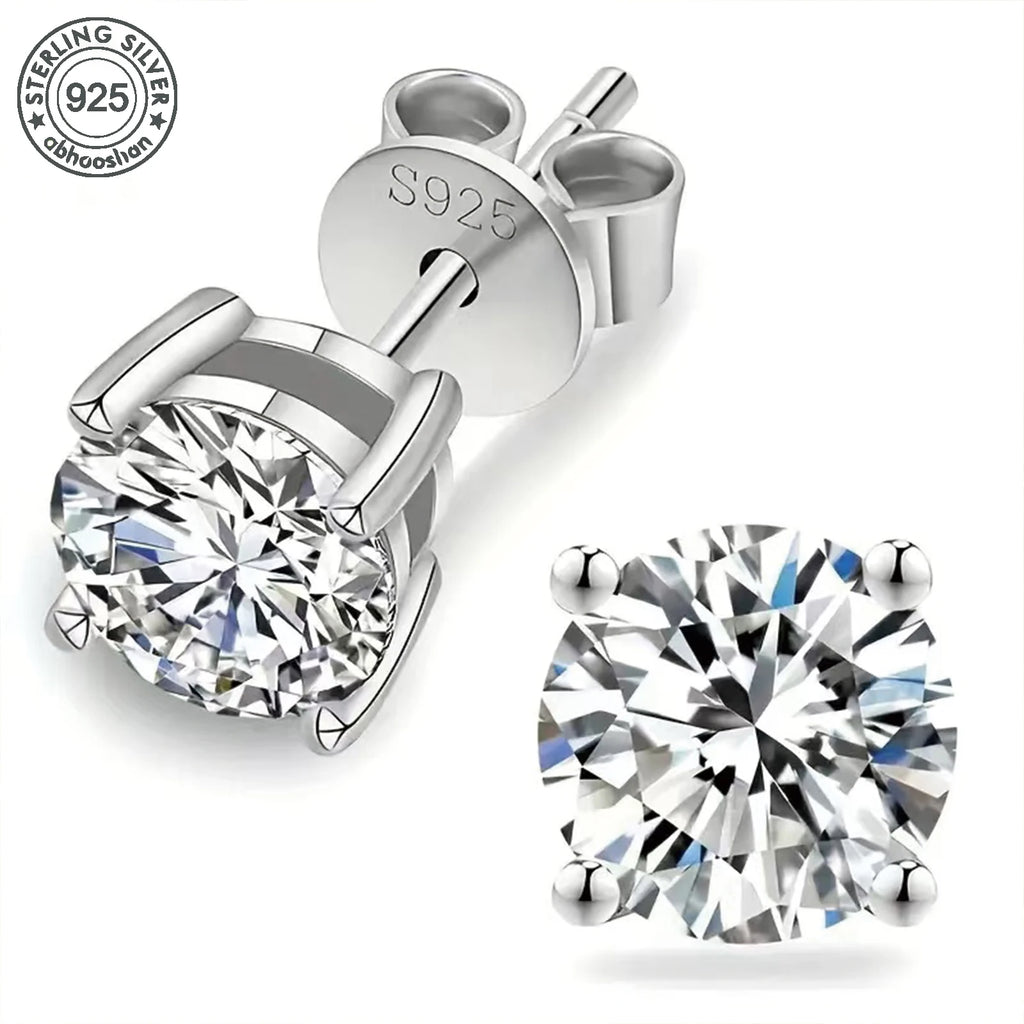925 silver, moissanite stud