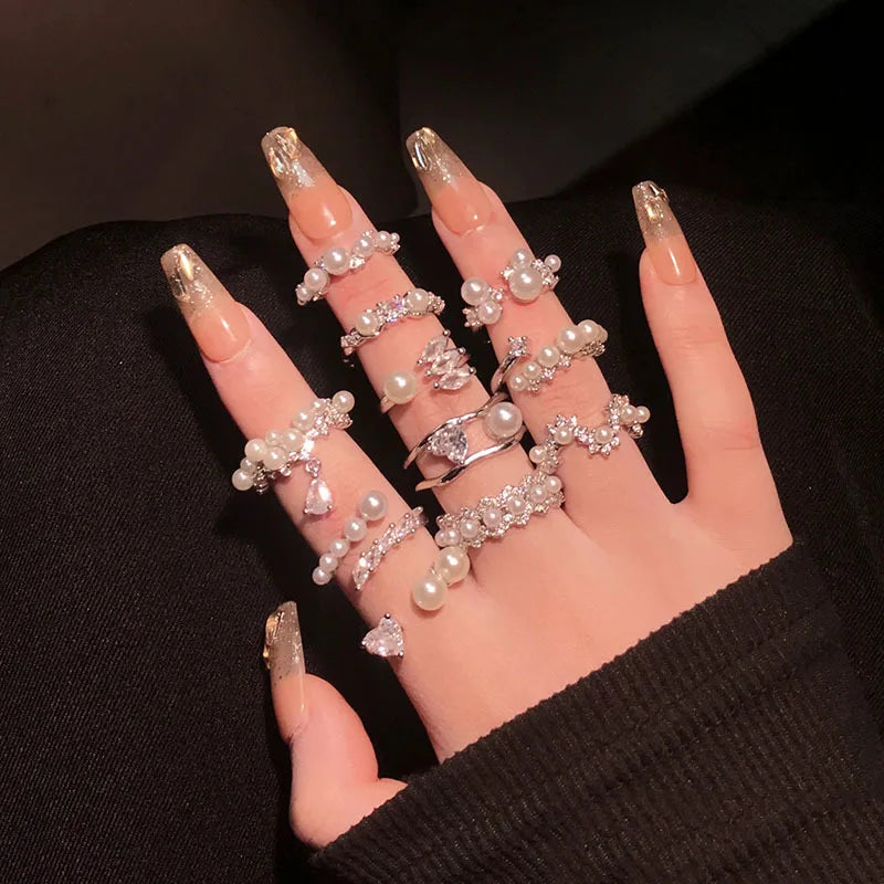 French gentle autumn and winter with open pearl ring