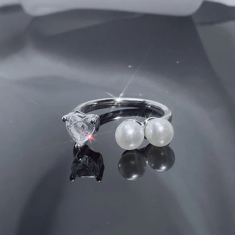 French gentle autumn and winter with open pearl ring