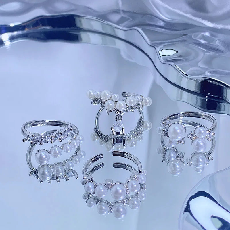 French gentle autumn and winter with open pearl ring