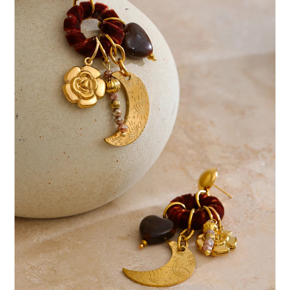 Yhpup Vintage Autumn Winter Handmade Drop Dangle Earrings