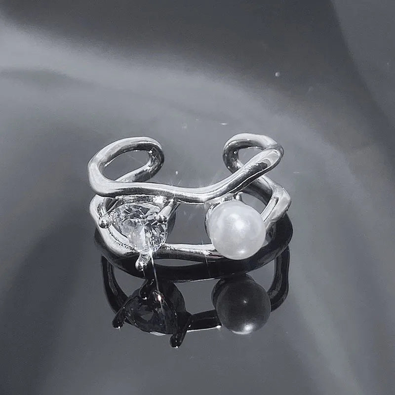 French gentle autumn and winter with open pearl ring