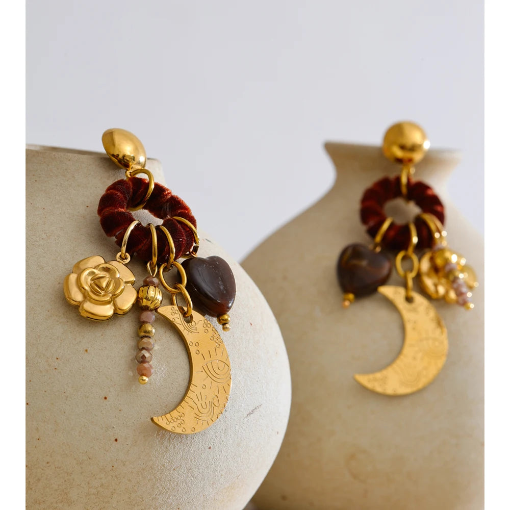 Yhpup Vintage Autumn Winter Handmade Drop Dangle Earrings