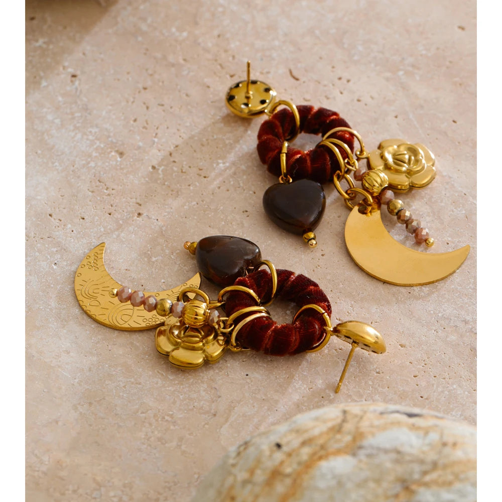 Yhpup Vintage Autumn Winter Handmade Drop Dangle Earrings