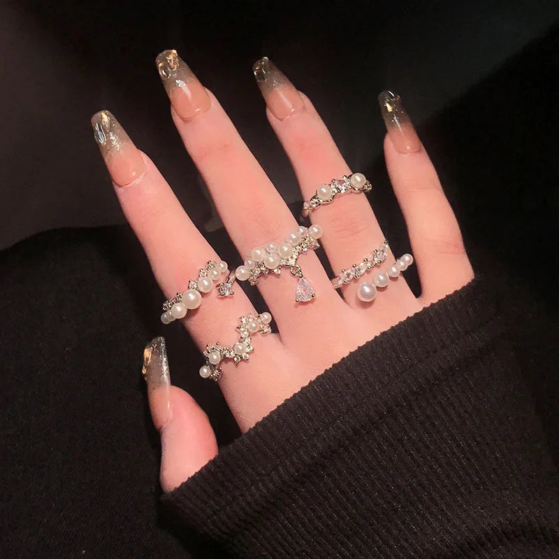 French gentle autumn and winter with open pearl ring