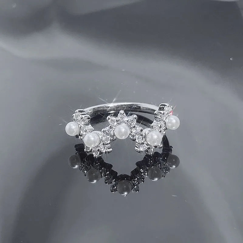 French gentle autumn and winter with open pearl ring