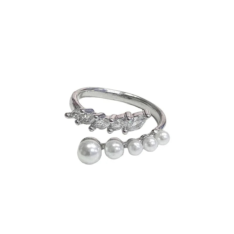 French gentle autumn and winter with open pearl ring