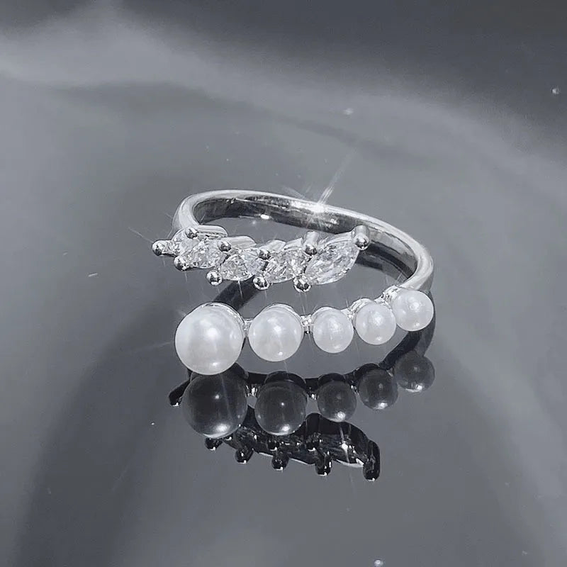 French gentle autumn and winter with open pearl ring