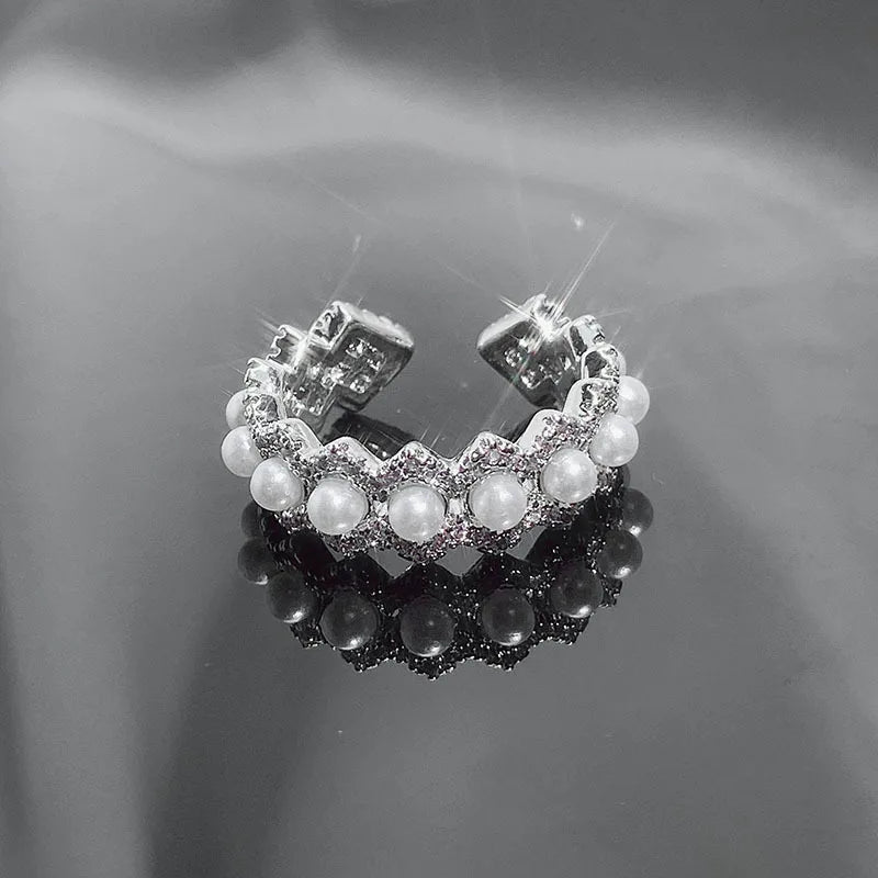 French gentle autumn and winter with open pearl ring