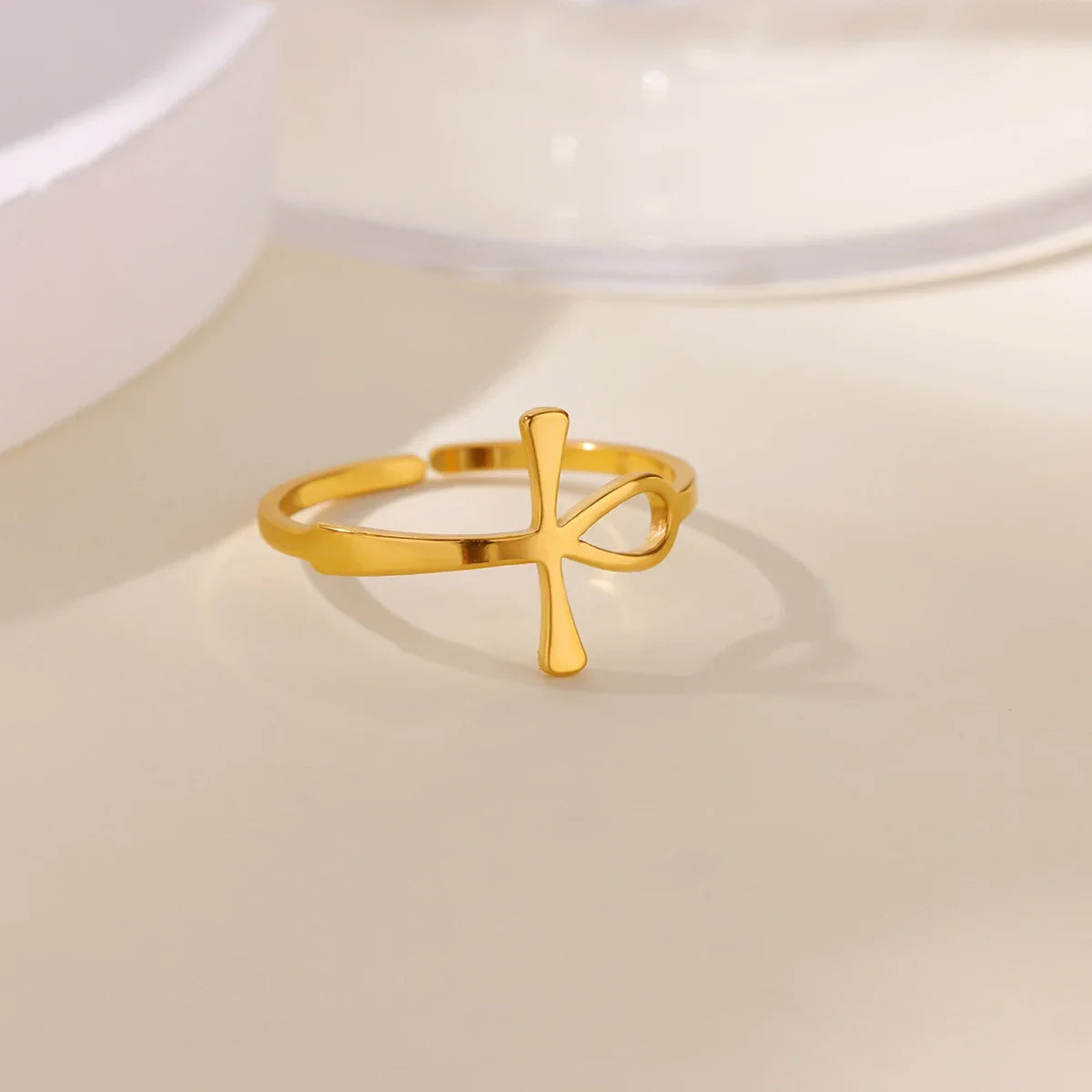 Stainless Steel Key of Life Ankh Cross Rings