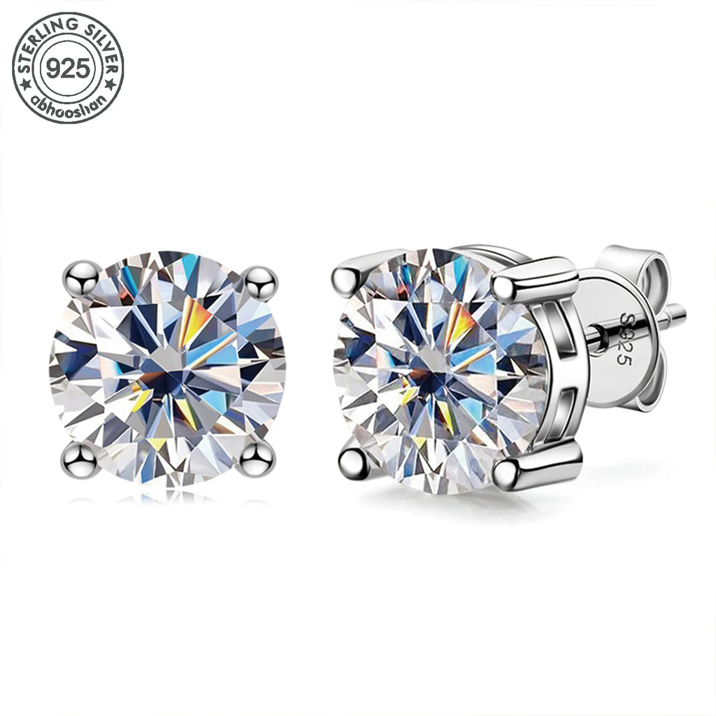925 silver, moissanite stud